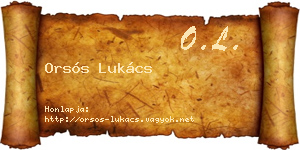 Orsós Lukács névjegykártya