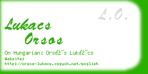 lukacs orsos business card