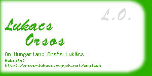 lukacs orsos business card